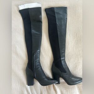 Sam Edelman Black leather high boots with zipper!
